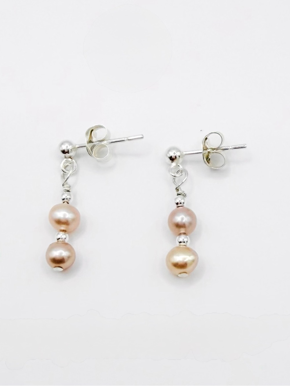 Champagne Cultured Freshwater Pearl & Sterling Silver Drop Earrings